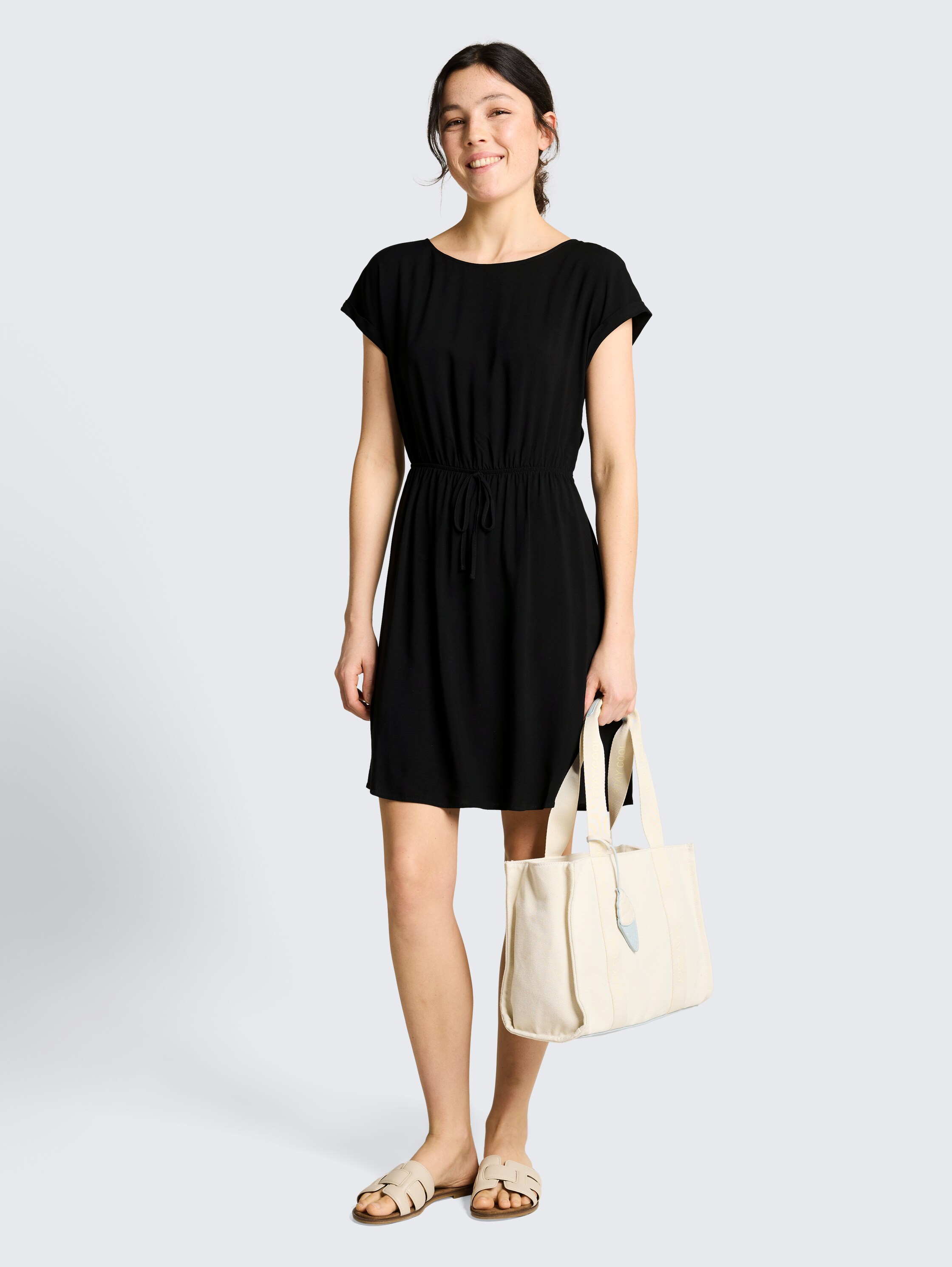Minijurk met strikdetail - deep_black_1 - 