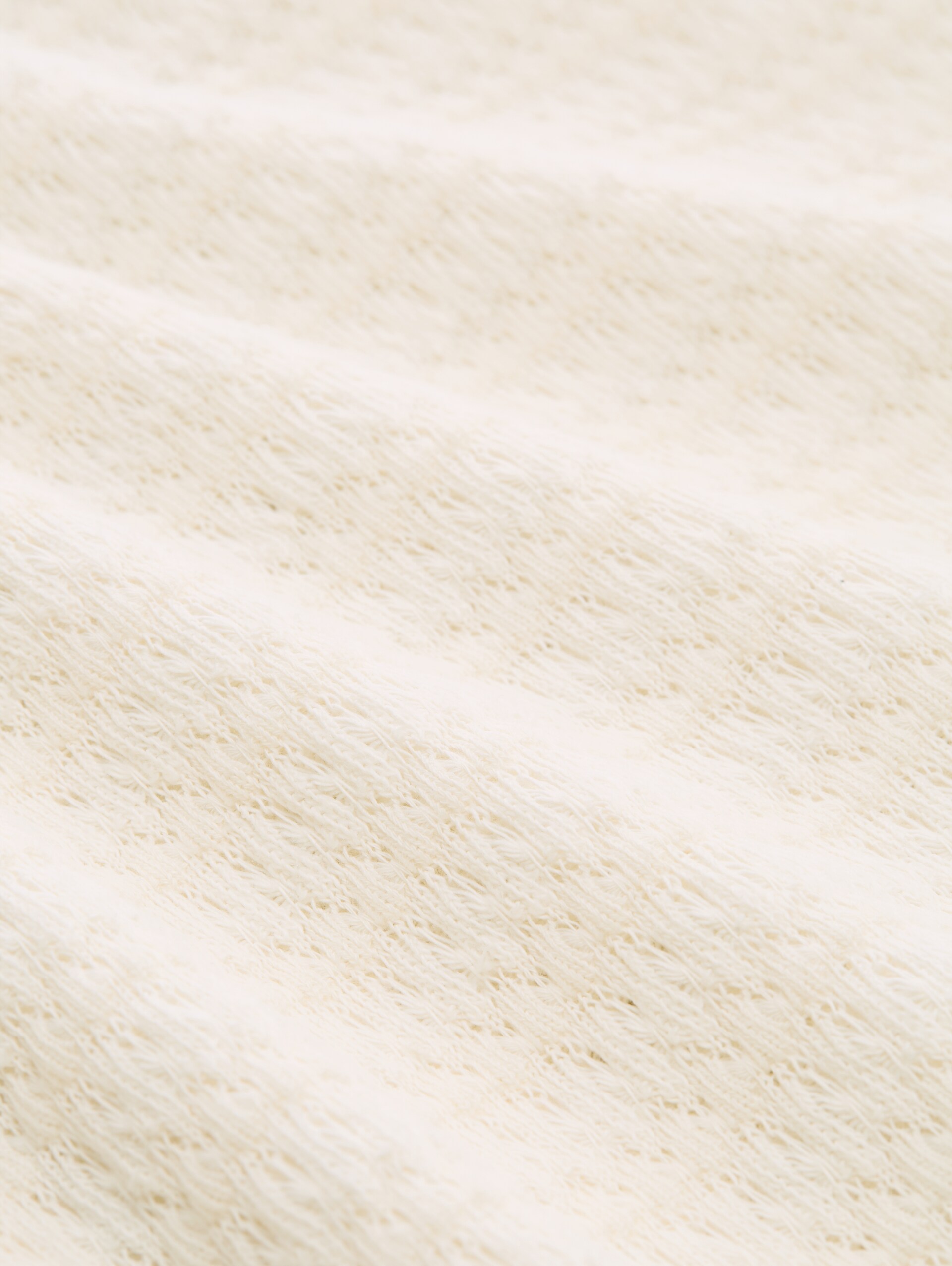 Losvallende gebreide top van katoen - off white - Materiaalweergave