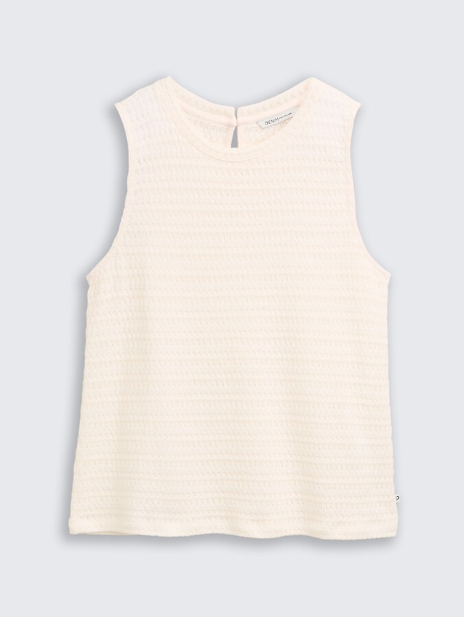 Loose Fit Stricktop aus Baumwolle von Denim Female, off white