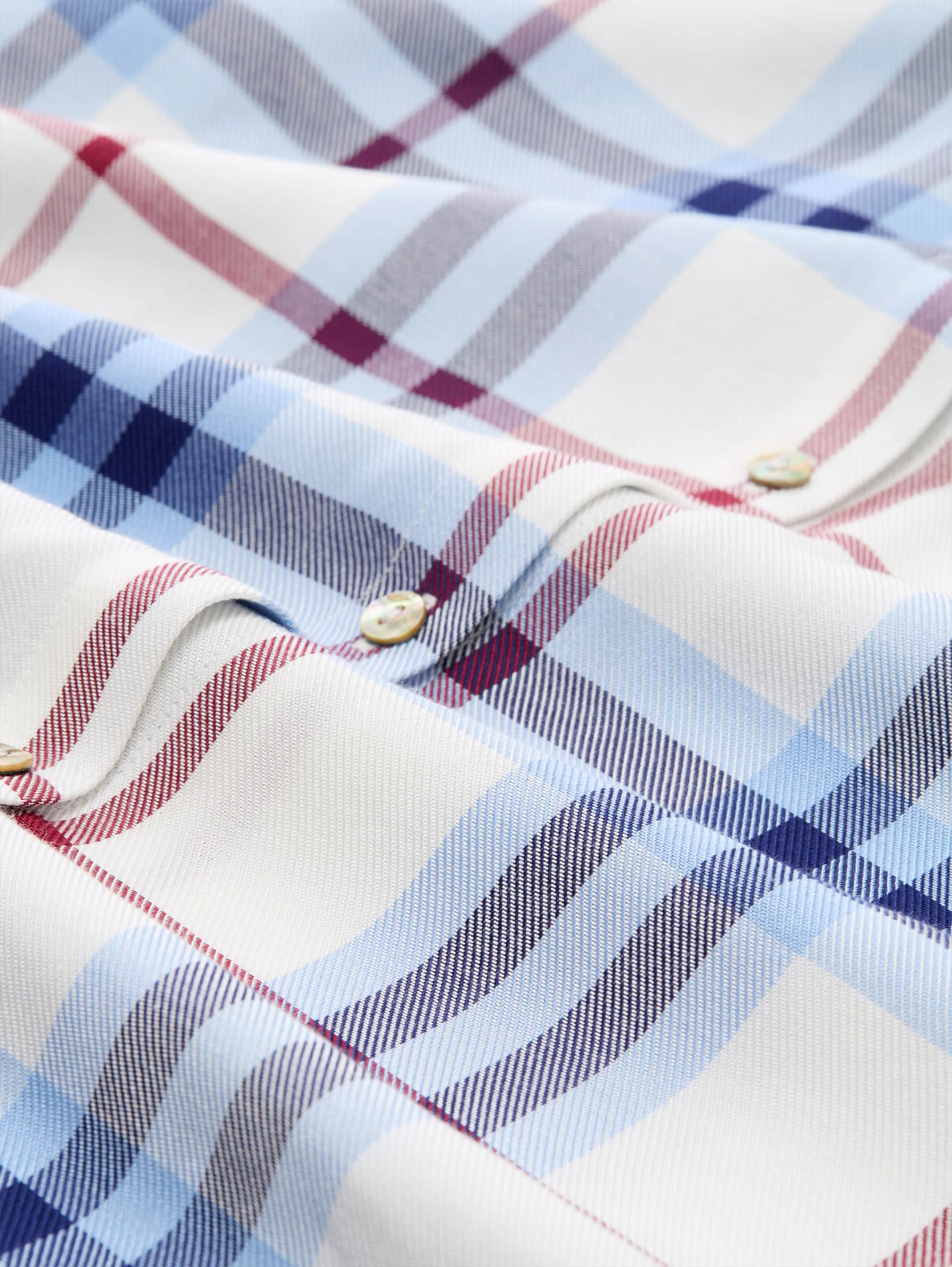 Bluse mit Karomuster - off white blue big check - Material-Ansicht