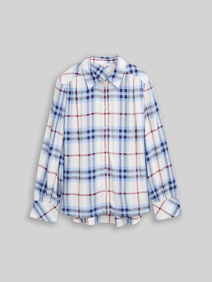 Blouse with checked pattern by Women, off white blue big check