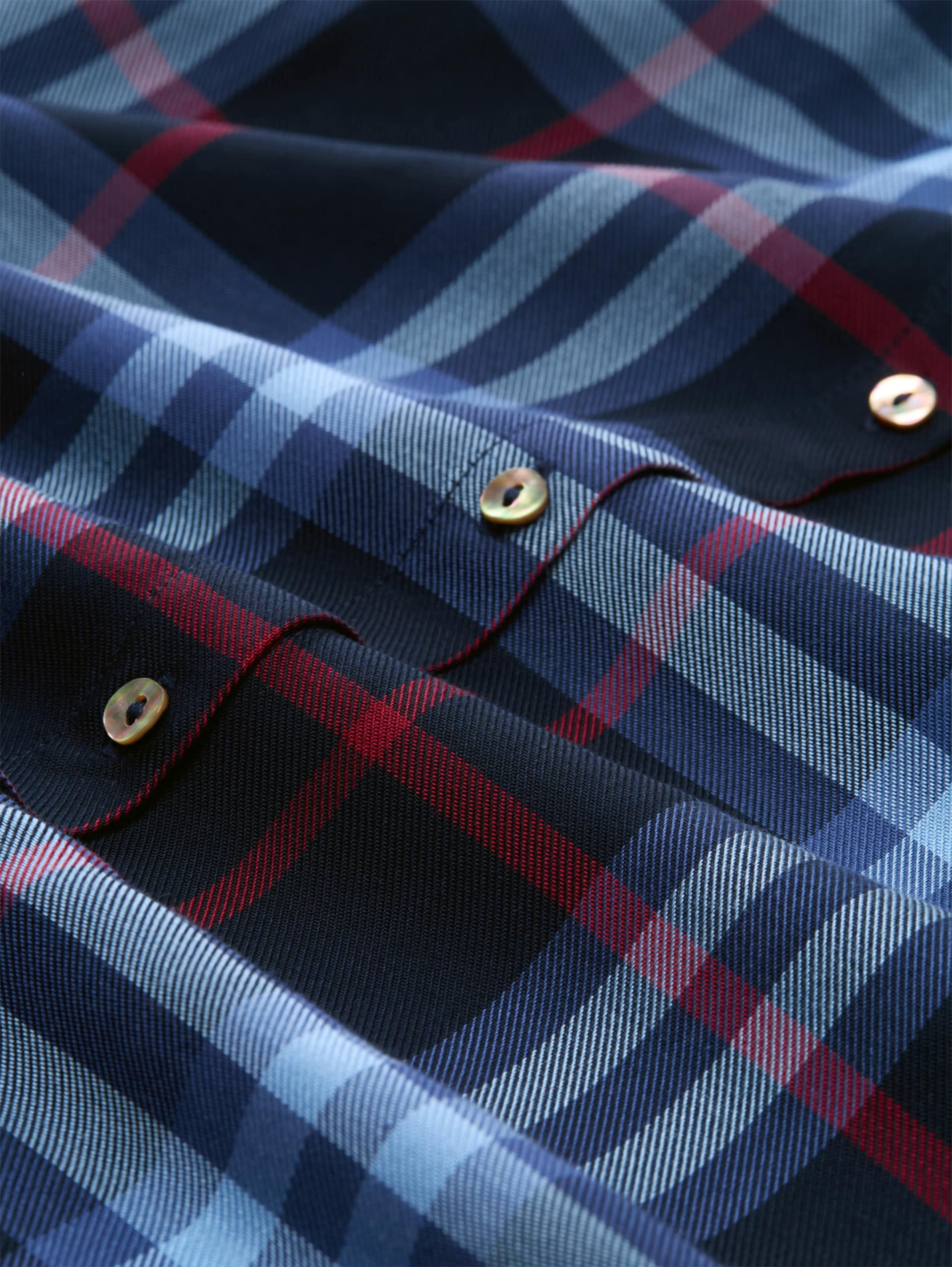 Bluse mit Karomuster - navy  blue big check - Material-Ansicht
