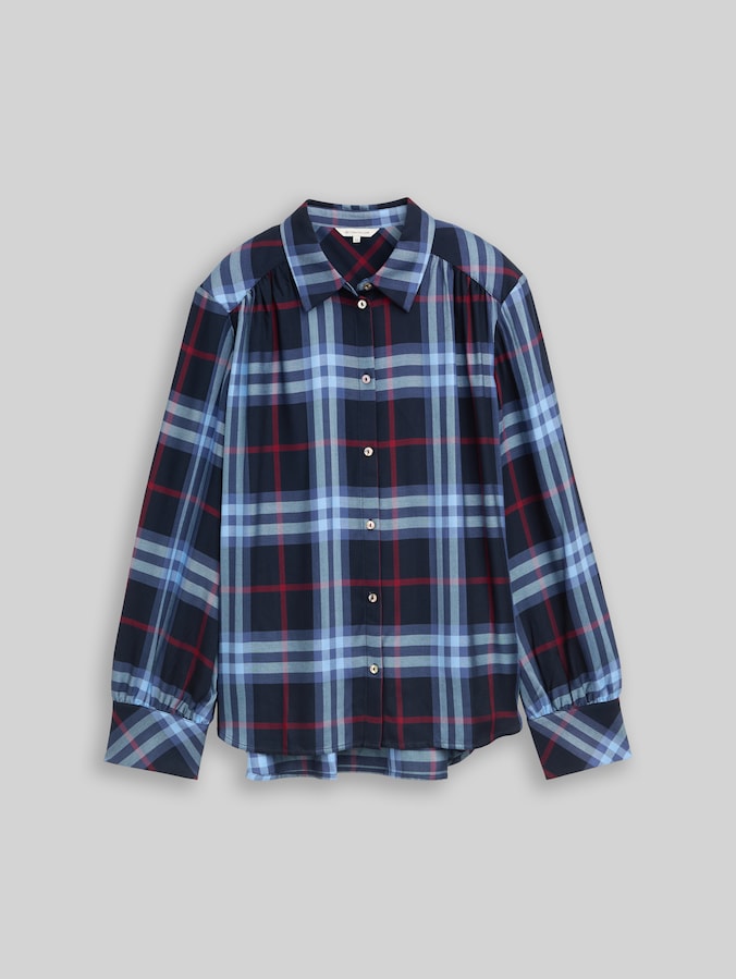 Blouse met ruitjespatroon door Women, navy blue big check