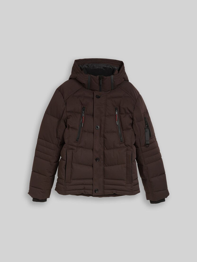 Pufferjas met afneembare capuchon door Men, Dark Chocolate Brown