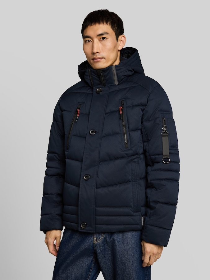 Pufferjas met afneembare capuchon door Men, sky captain blue