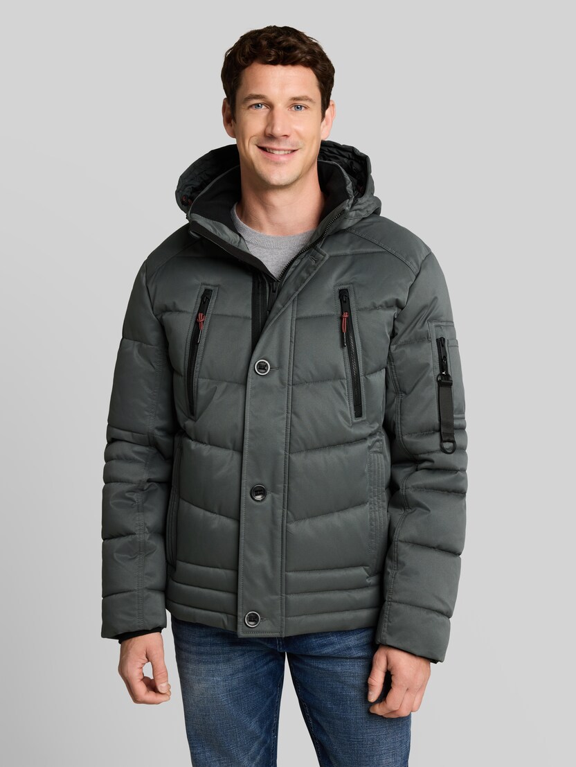 Puffer-Jacke mit abnehmbarer Kapuze von Men, Darkest Olive