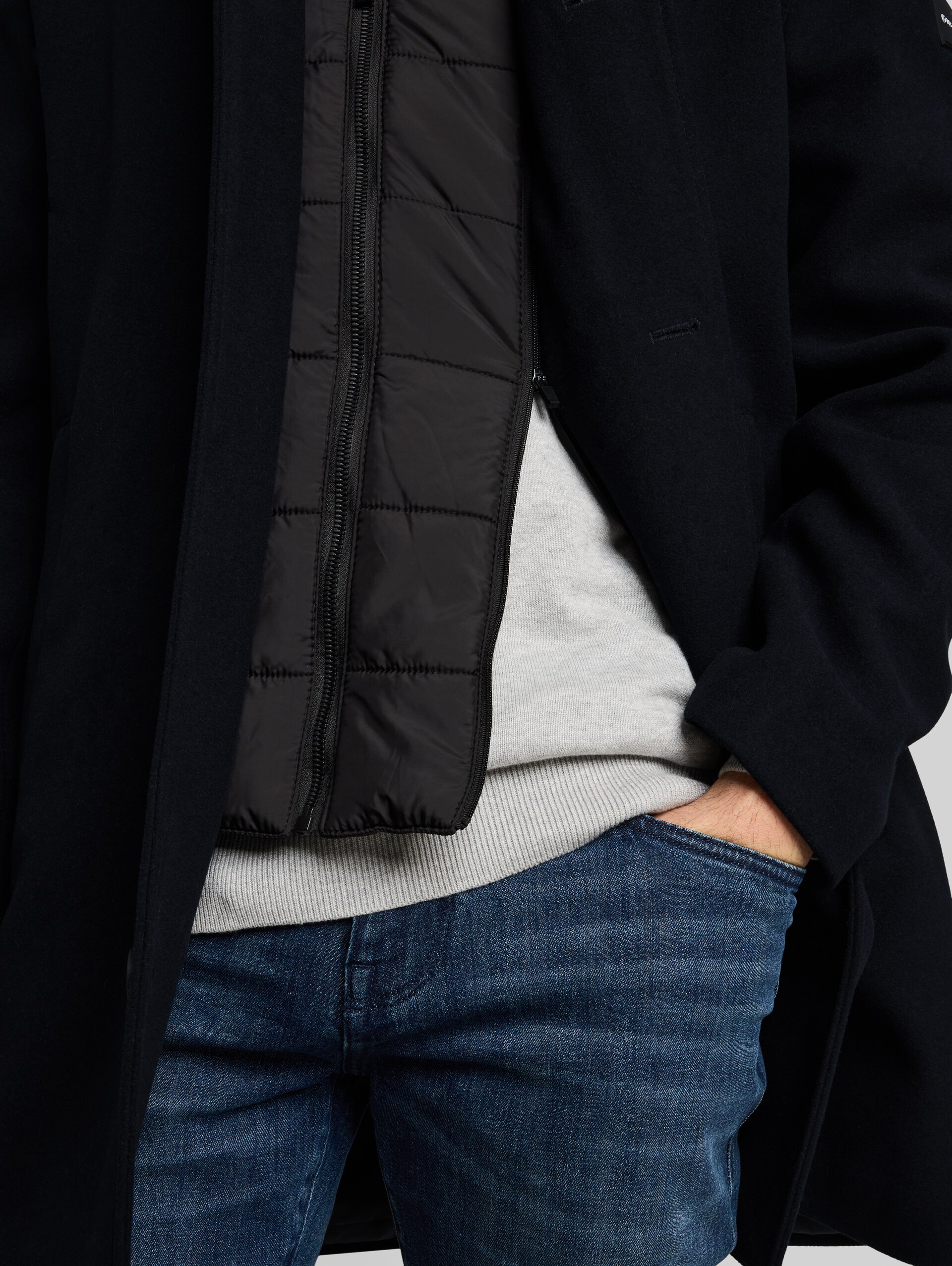 2-in-1 Wollmantel mit abnehmbarem Einsatz - sky captain blue - Detail-Model-Ansicht