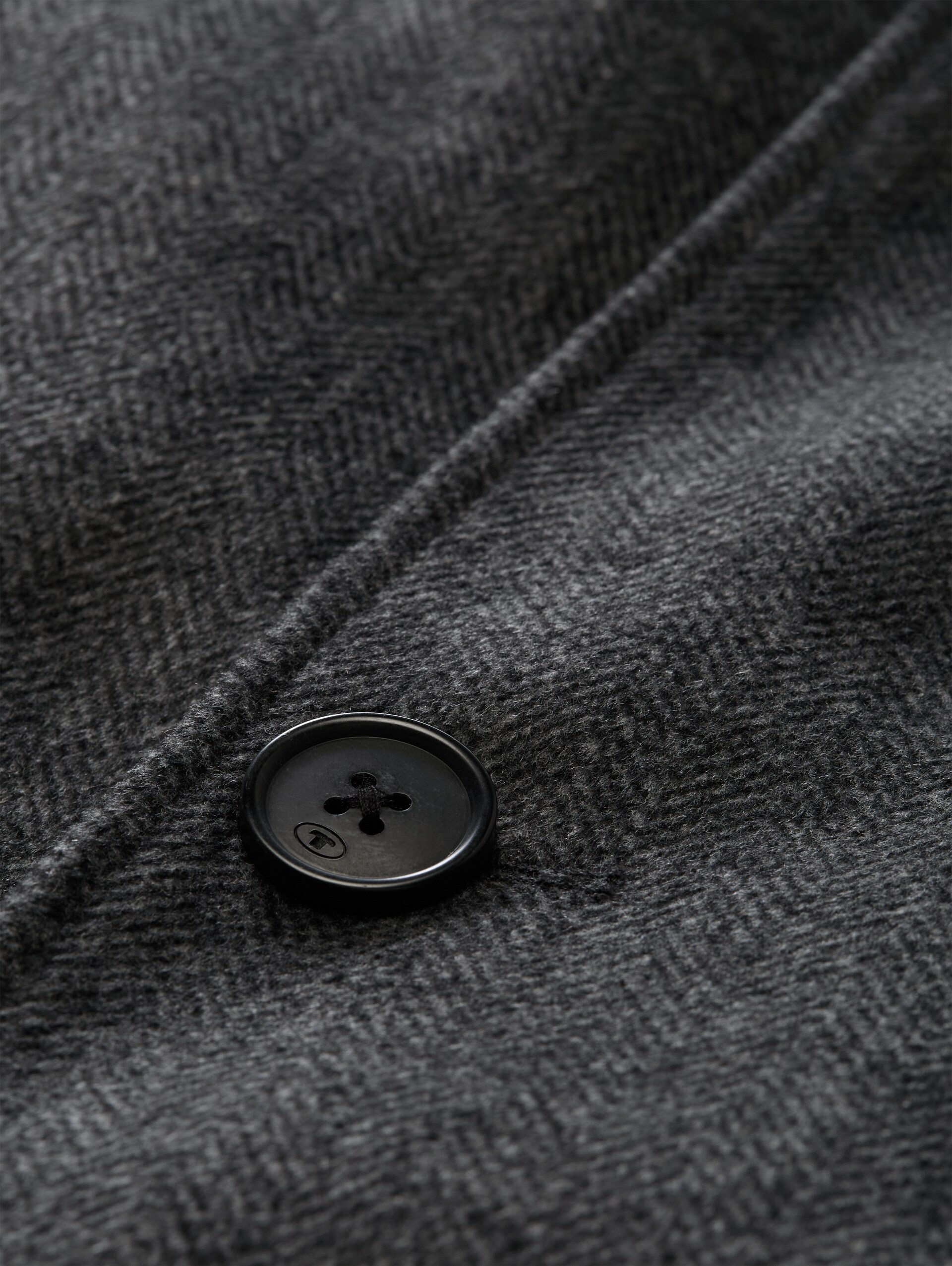 2-in-1 wollen jas met uitneembaar inzetstuk - dark grey black herringbone - Detailaanzicht product