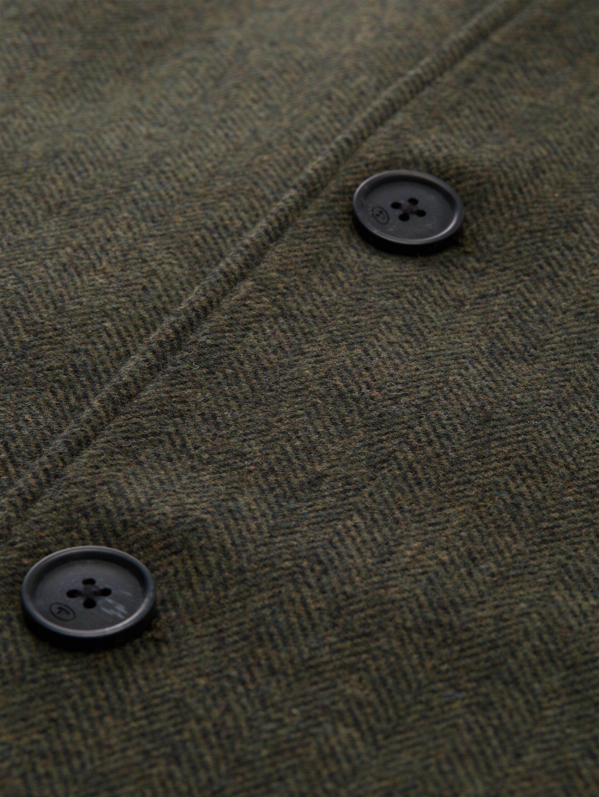 2-in-1 wollen jas met uitneembaar inzetstuk - dark black green herringbone - Detailaanzicht product