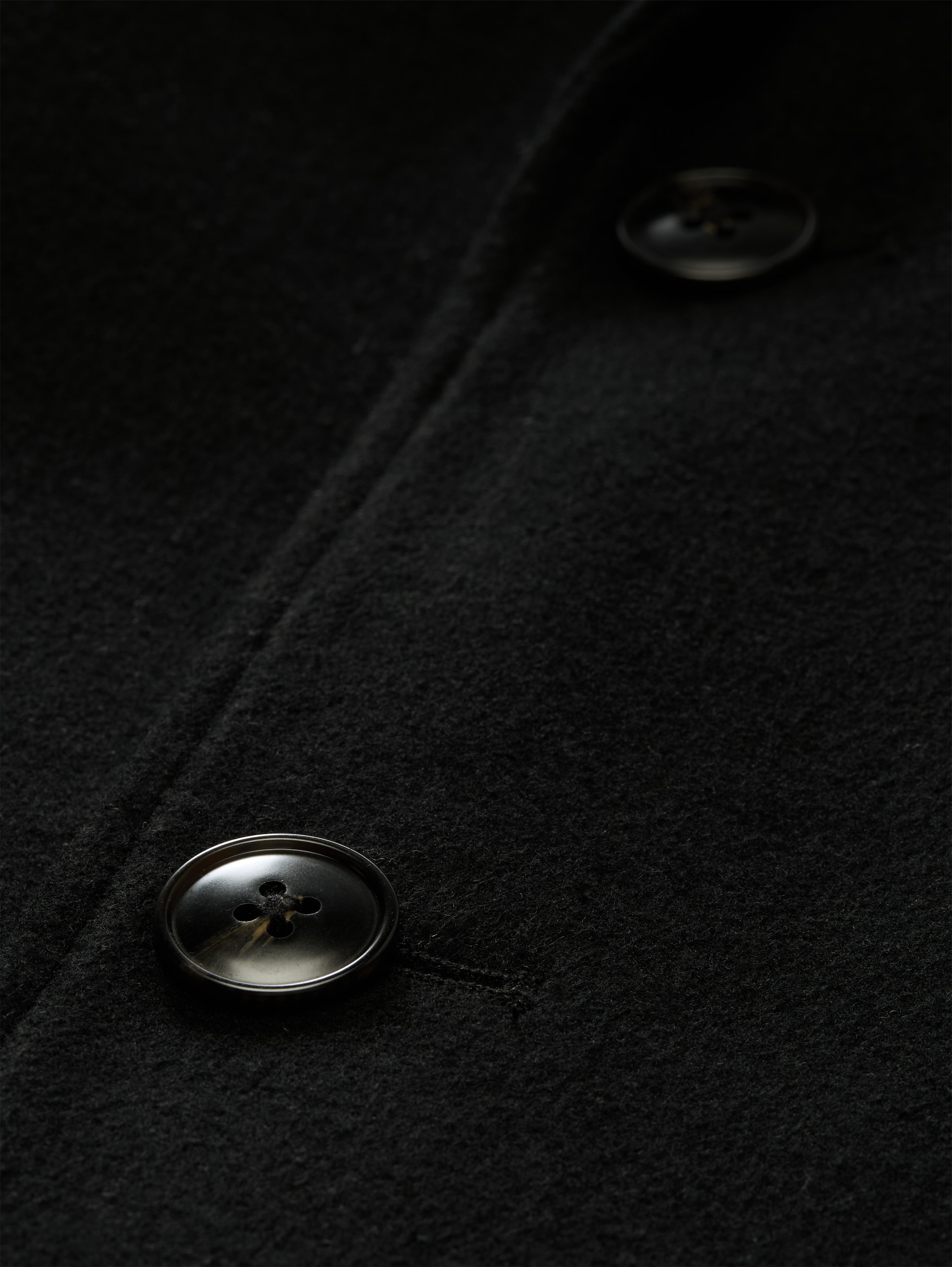 Wollmantel mit Reverskragen - Black - Produkt-Detail-Ansicht