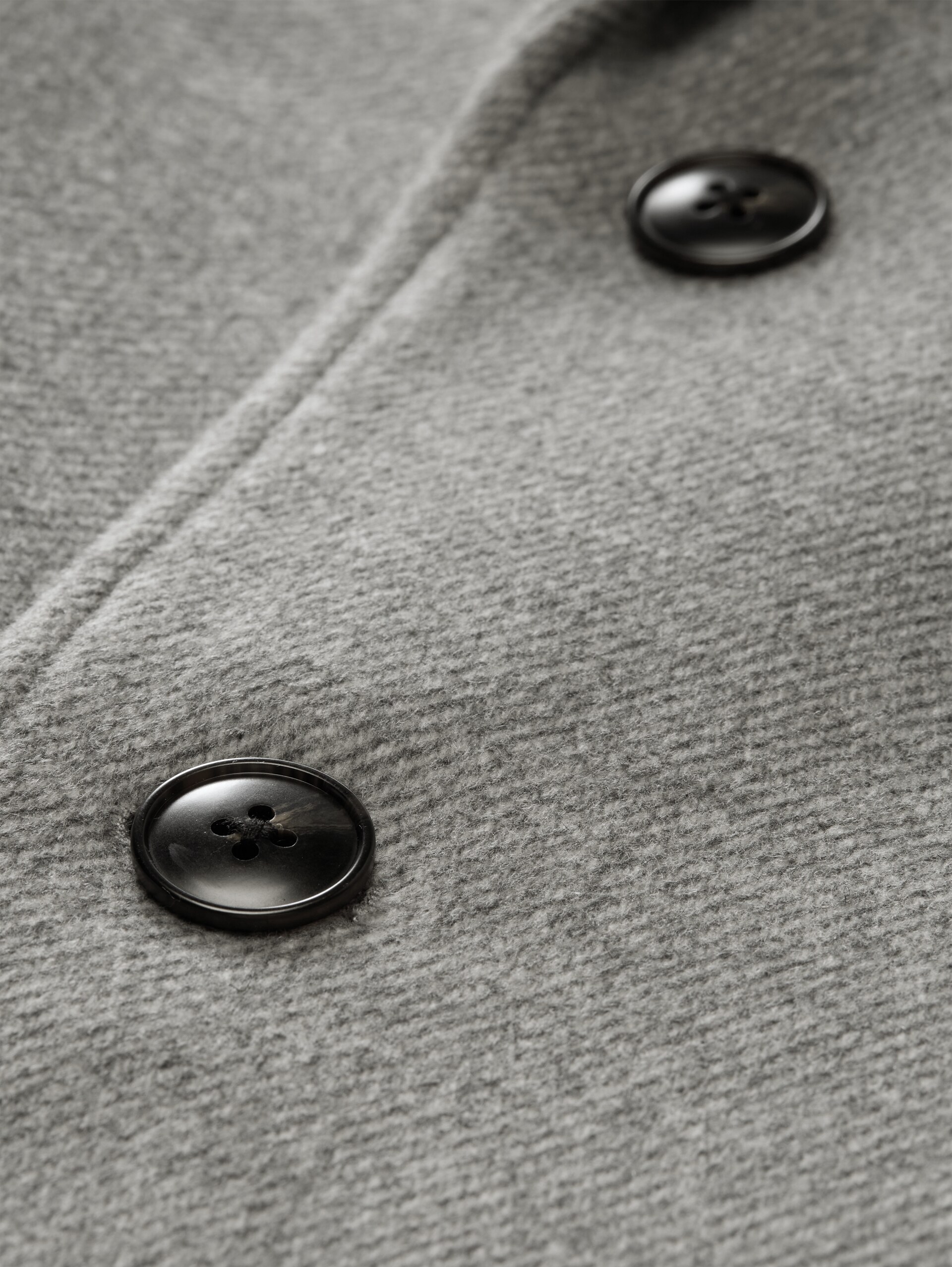 Wollmantel mit Reverskragen - mid grey melange twill - Produkt-Detail-Ansicht