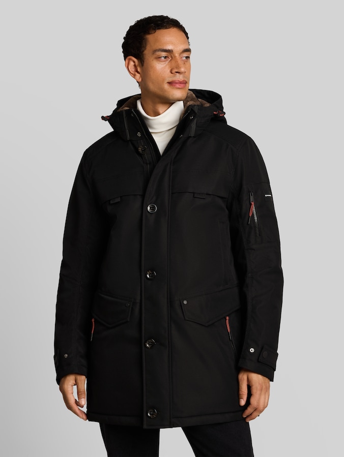 Parka matelassée à capuche amovible par Men, Black