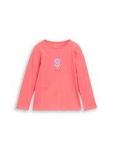 Ausgewählt, Langarmshirt mit Print aus Baumwolle von Tom Tailor, rosa