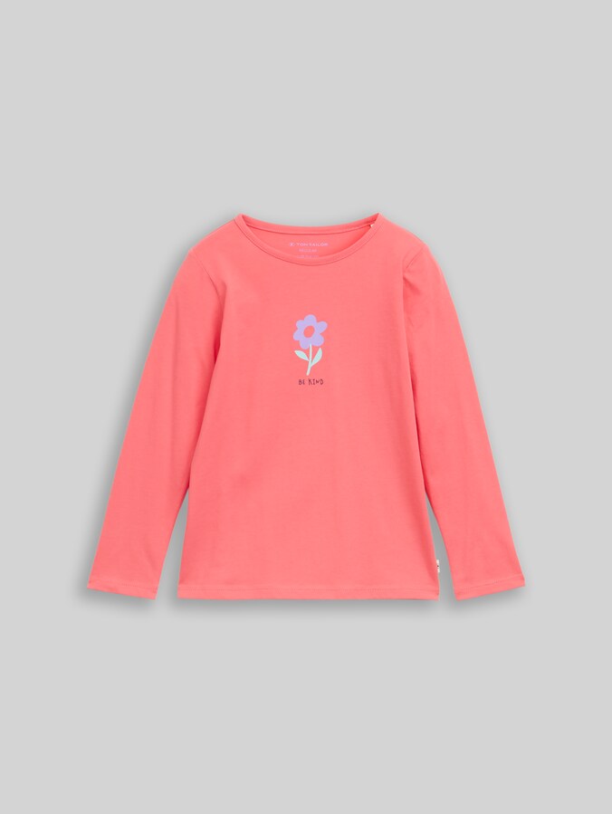 Langarmshirt mit Print aus Baumwolle von Mini Girls, pink dream