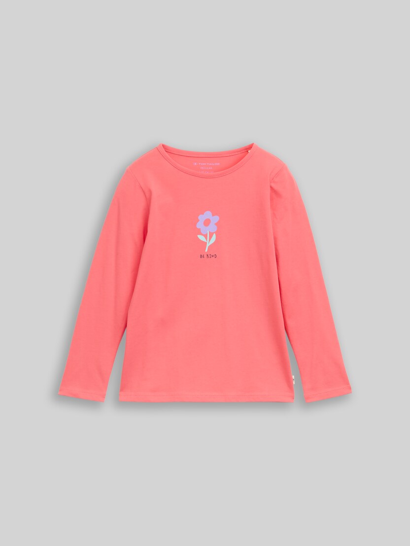 Langarmshirt mit Print aus Baumwolle von Mini Girls, pink dream