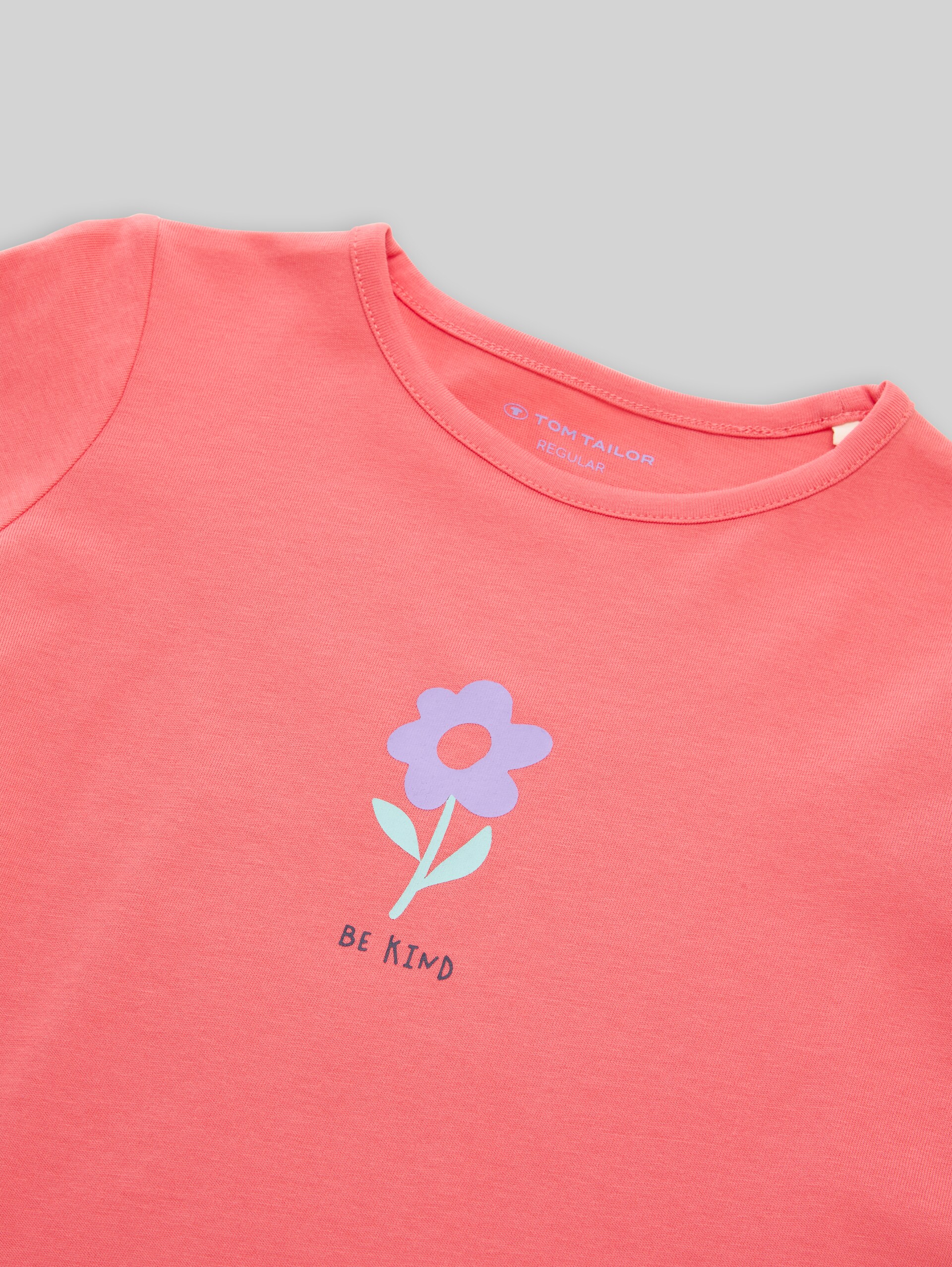 Langarmshirt mit Print aus Baumwolle - pink dream - Detail-Model-Ansicht