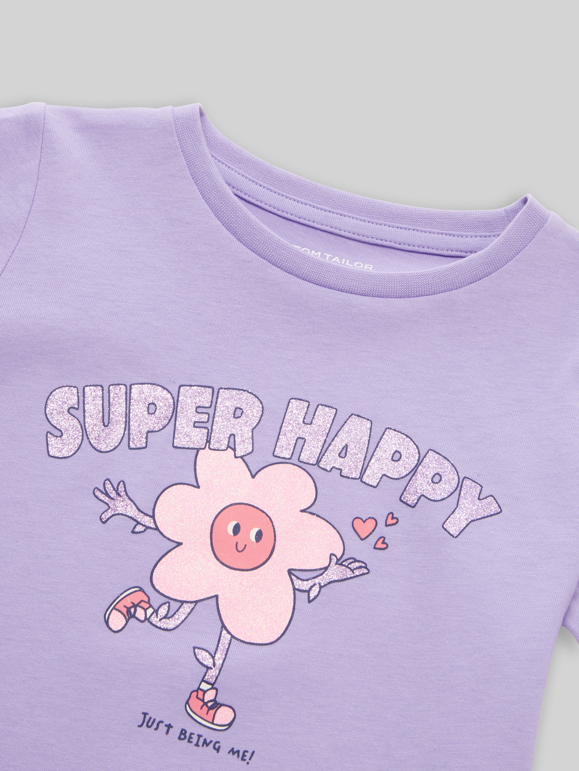 T-shirt à manches longues avec imprimé pailleté - sweet purple - Vue détaillée du modèle