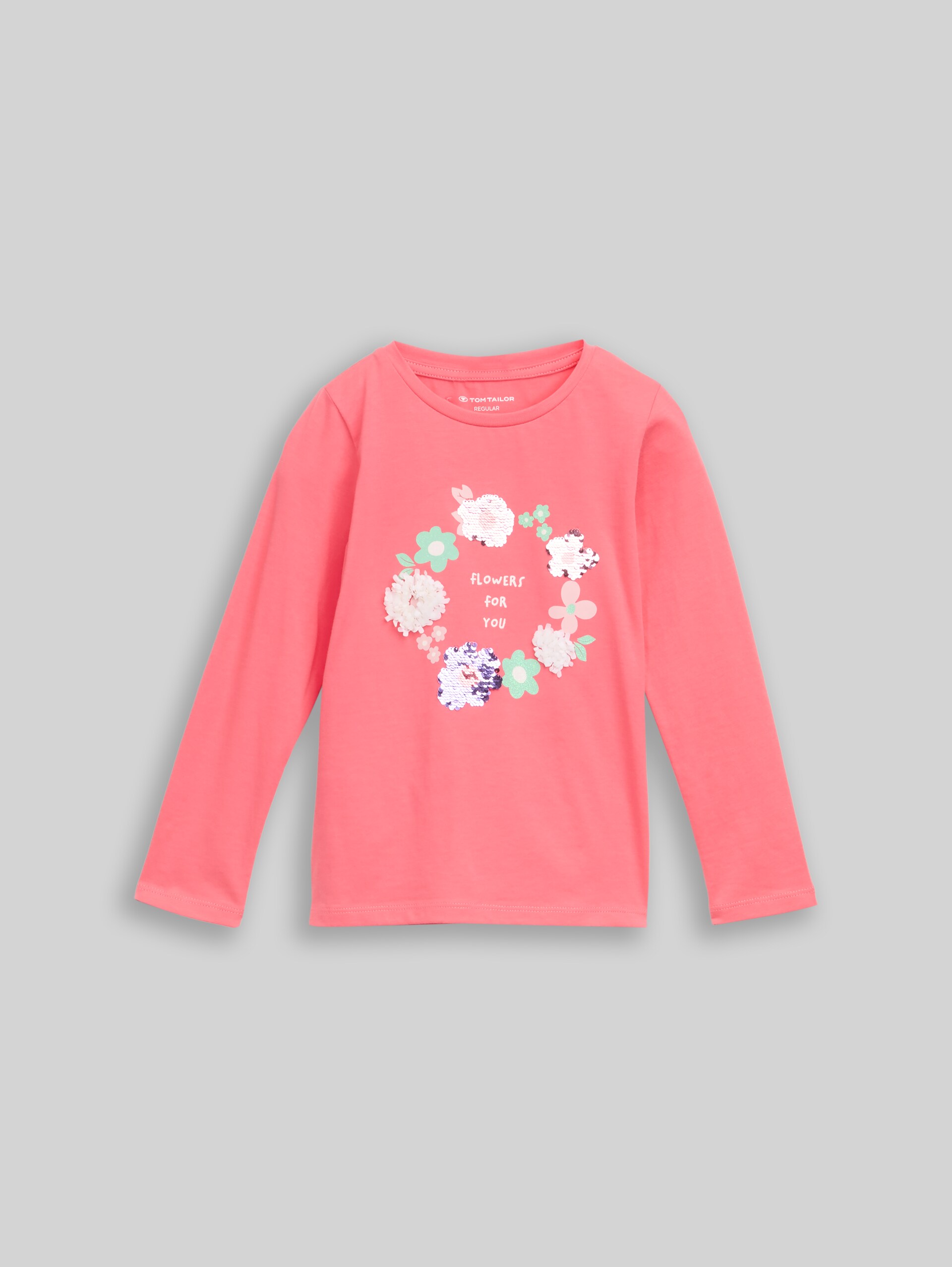 Langarmshirt mit Wendepailletten - pink dream - Vorder-Produkt-Ansicht
