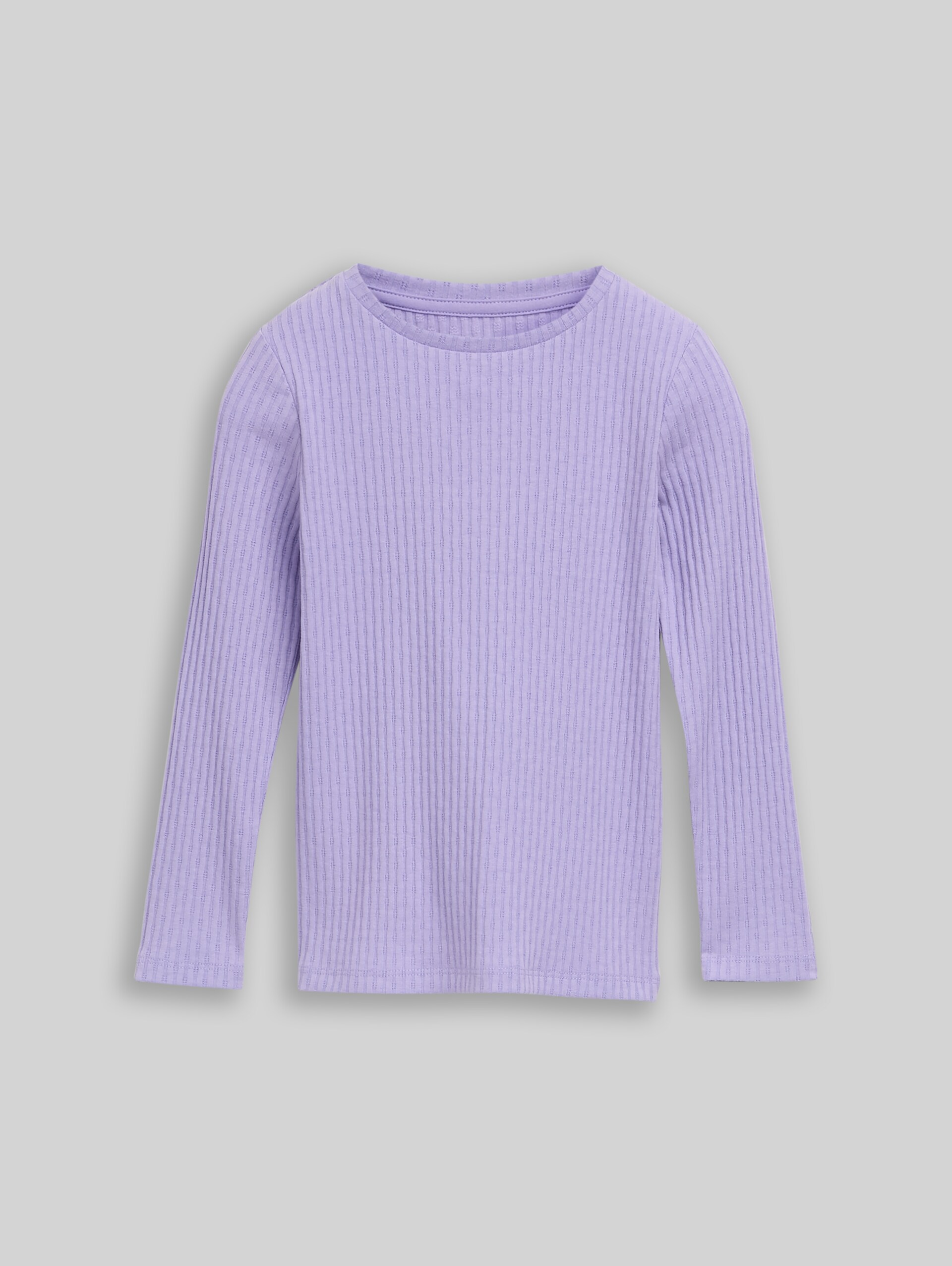 Langarmshirt mit Rippstruktur - sweet purple - Vorder-Produkt-Ansicht