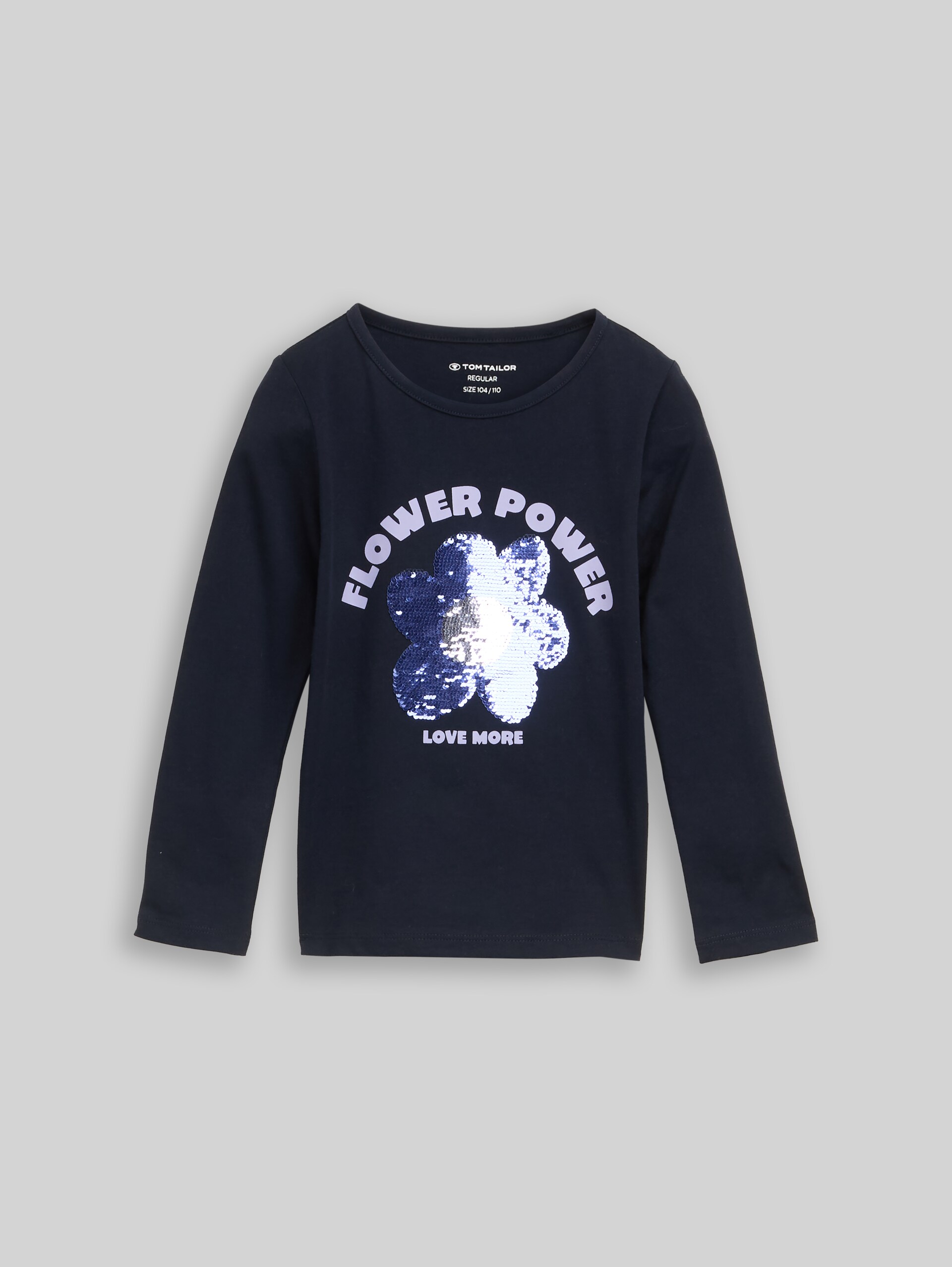 Langarmshirt mit Wendepailletten - sky captain blue - Vorder-Produkt-Ansicht