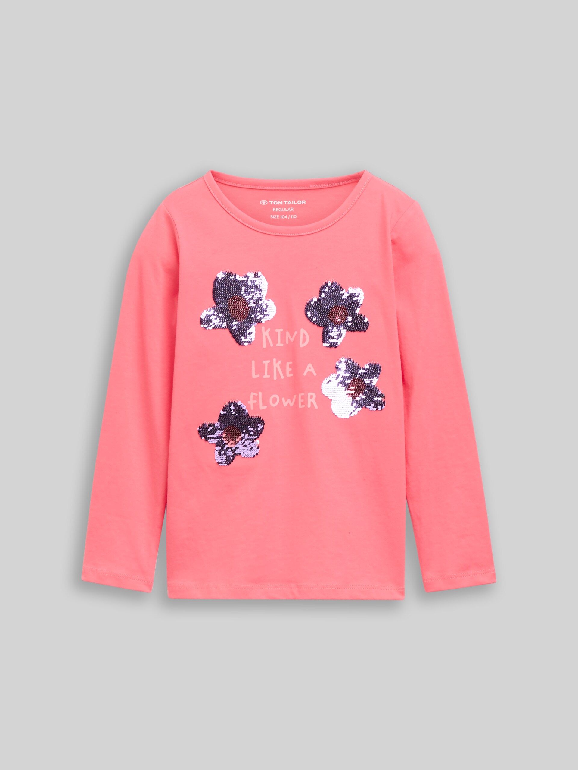 Langarmshirt mit Wendepailletten - pink dream - Vorder-Produkt-Ansicht