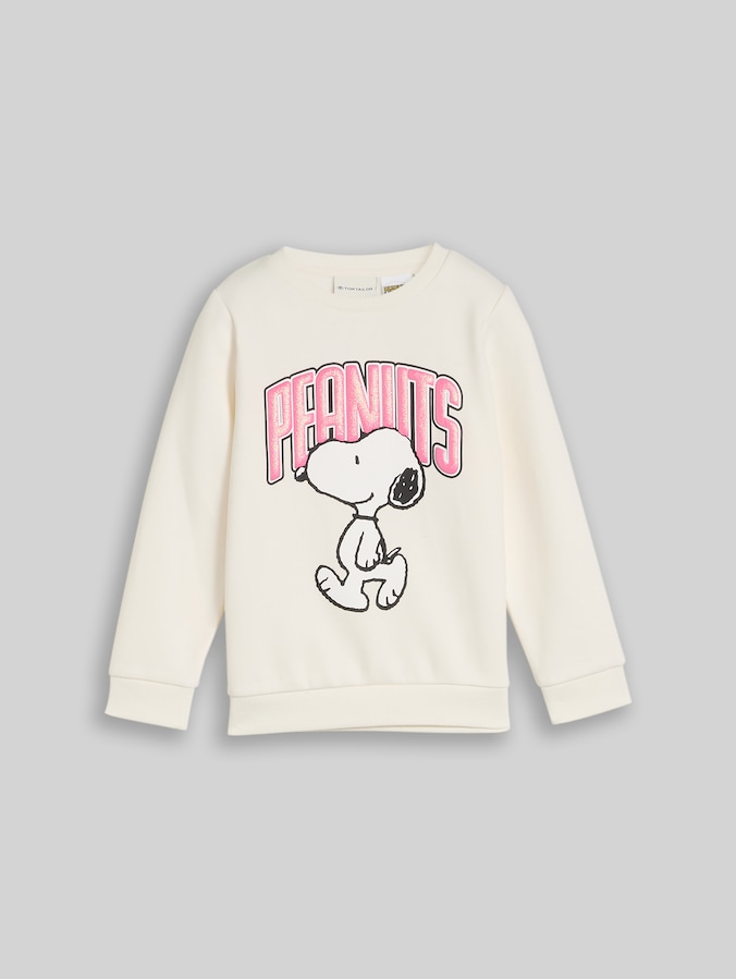 Sweatshirt mit Snoopy-Print von Mini Girls, Gardenia White