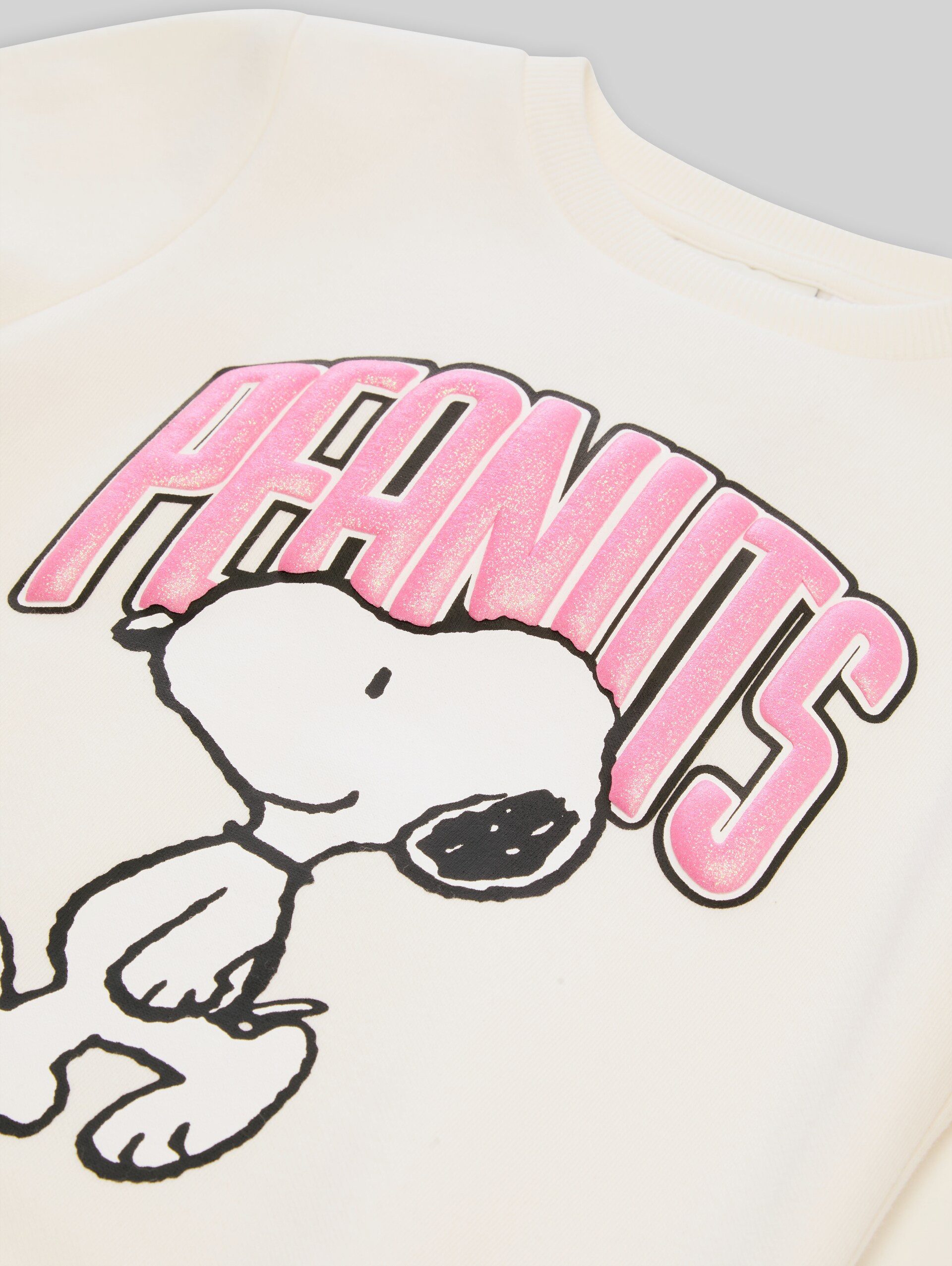 Sweatshirt mit Snoopy-Print - Gardenia White - Detail-Model-Ansicht