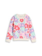 Ausgewählt, Cropped Sweatshirt mit Blumenmuster von Tom Tailor, lila