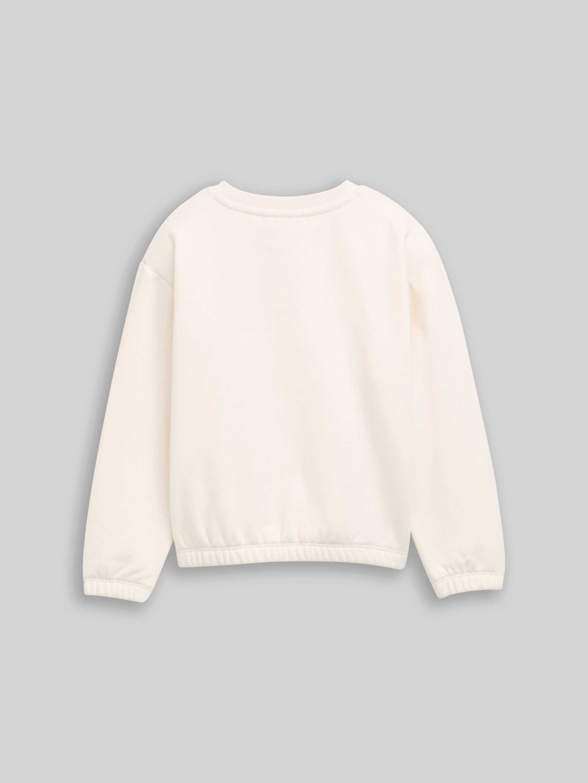 Cropped Sweatshirt mit Wendepailletten - Gardenia White