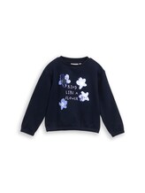 Ausgewählt, Cropped Sweatshirt mit Wendepailletten von Tom Tailor, blau