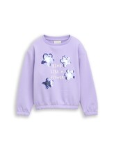 Nicht ausgewählt, Cropped Sweatshirt mit Wendepailletten von Tom Tailor, lila