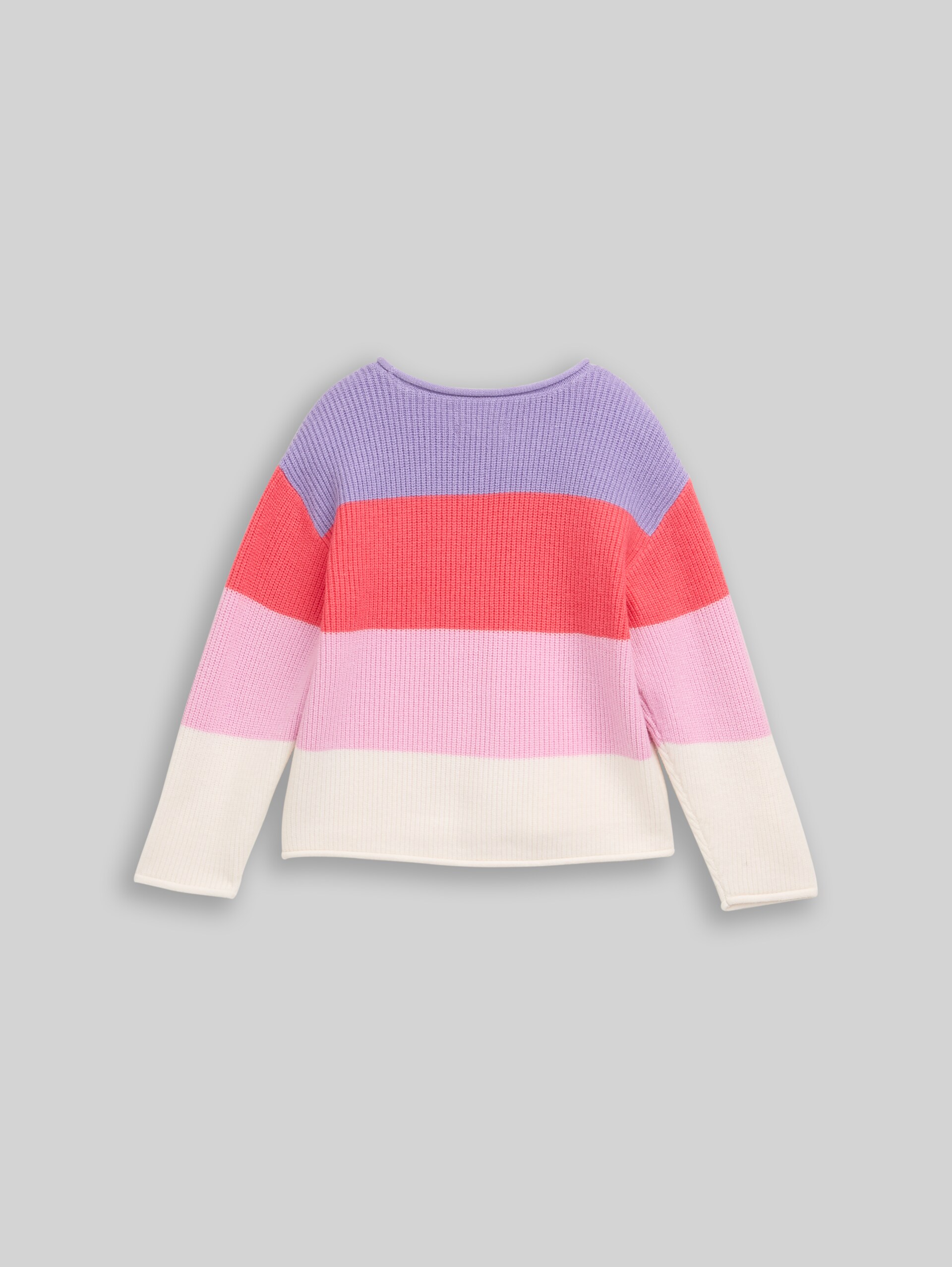 Strickpullover mit Colour Blocking - coral and purple block stripe