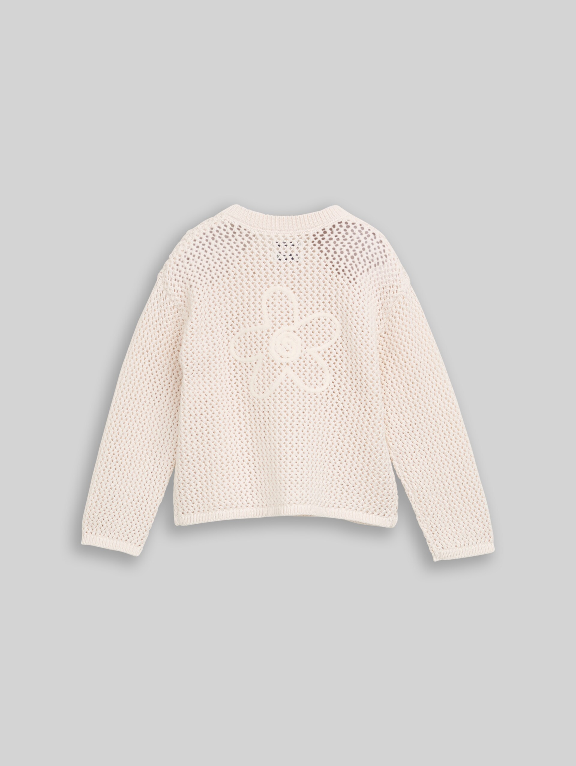 Cardigan mit Blumen-Motiv - Gardenia White