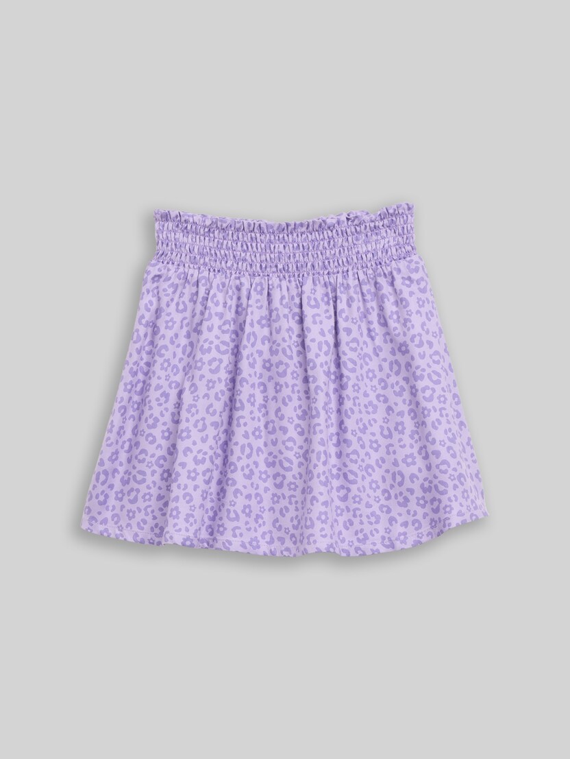 Mini skirt with leopard print by Mini Girls, small lilac leopard print