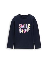 Geselecteerd, T-shirt met lange mouwen en omkeerbare pailletten door Tom Tailor, blauw