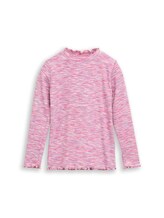 Geselecteerd, T-shirt met lange mouwen in gemêleerde look door Tom Tailor, rosa