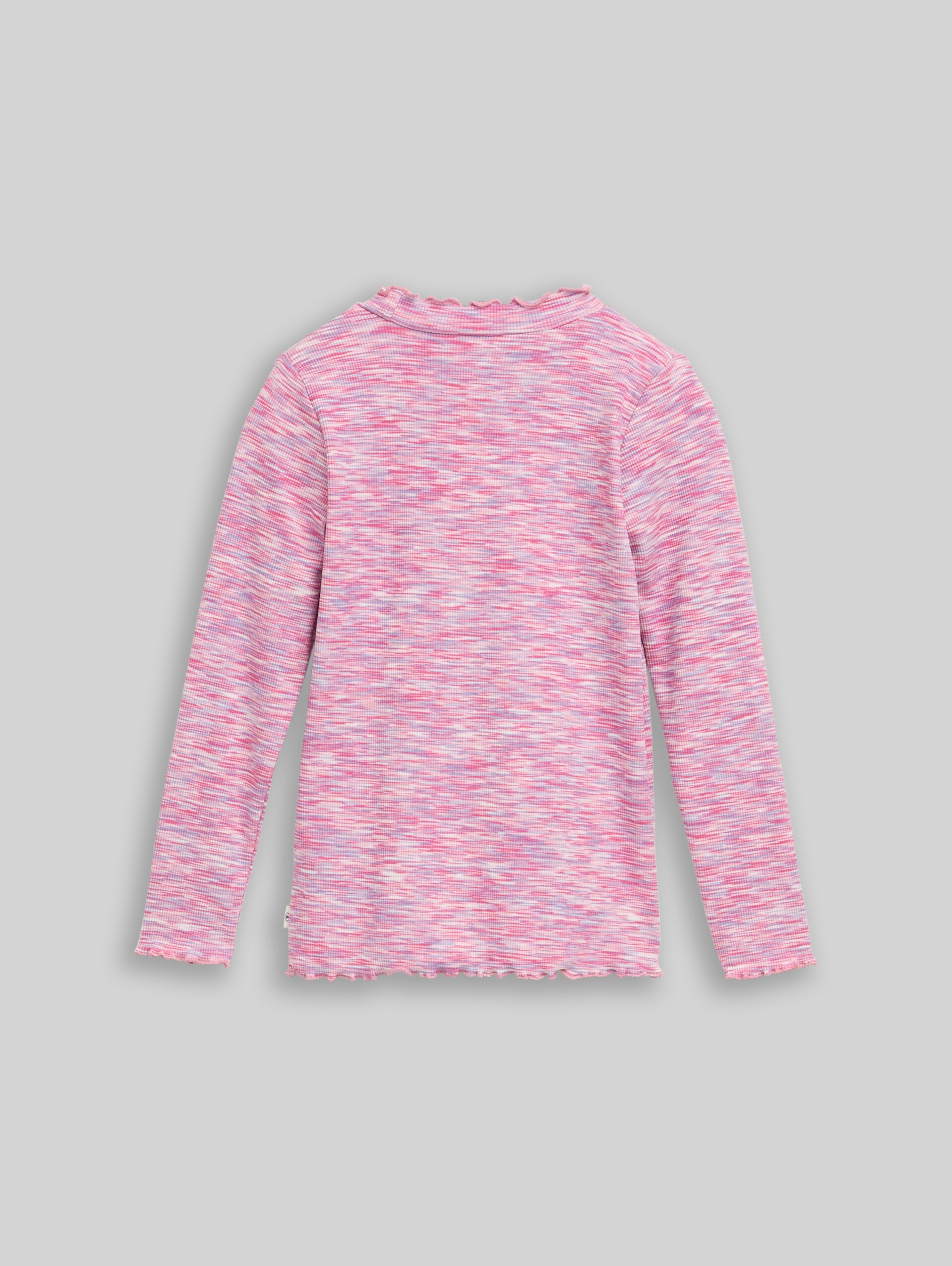 T-shirt met lange mouwen in gemêleerde look - pink space dye texture