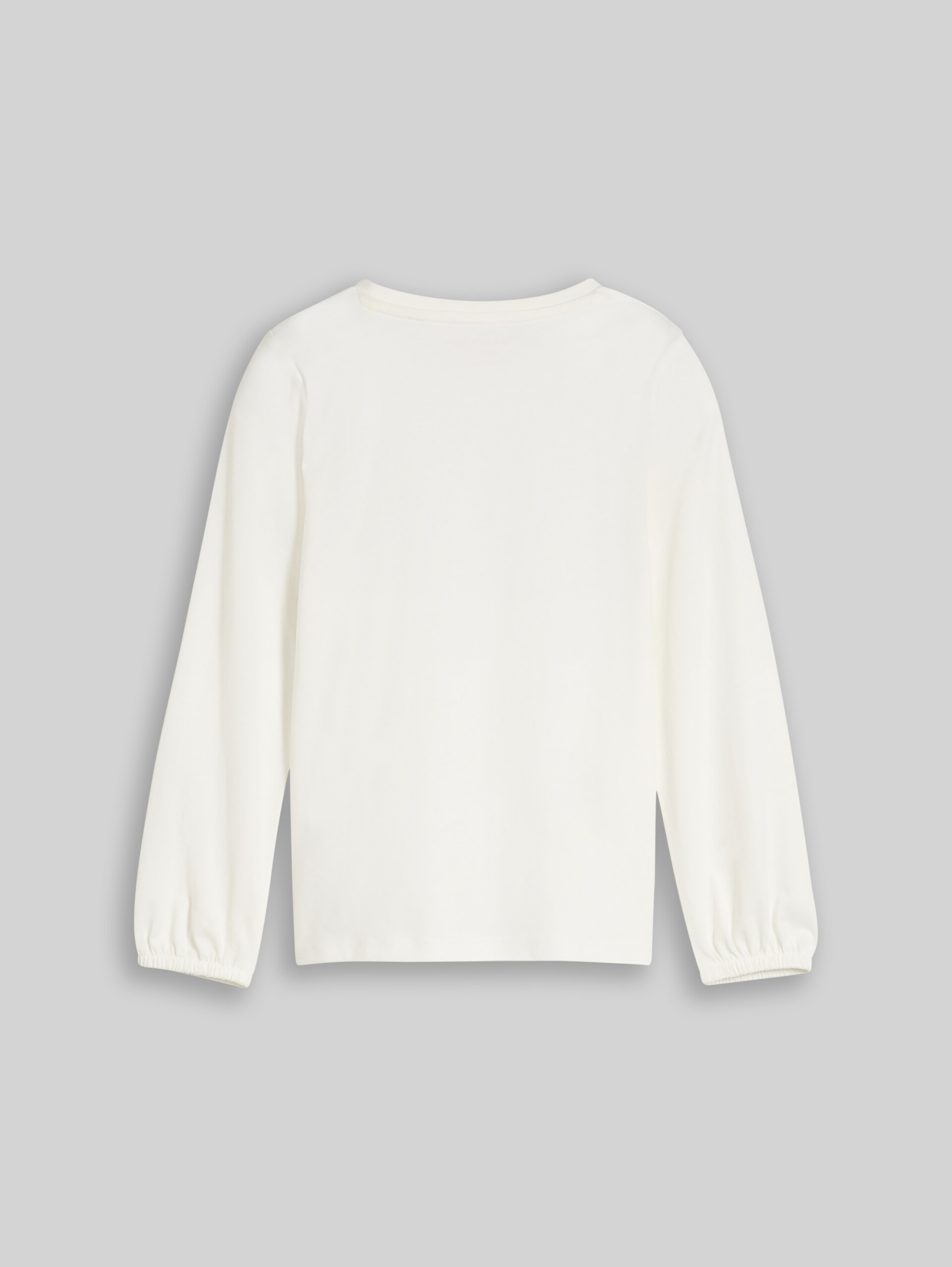 T-shirt met lange mouwen en omkeerbare pailletten - Whisper White