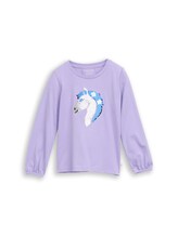 Niet geselecteerd, T-shirt met lange mouwen en omkeerbare pailletten door Tom Tailor, paars