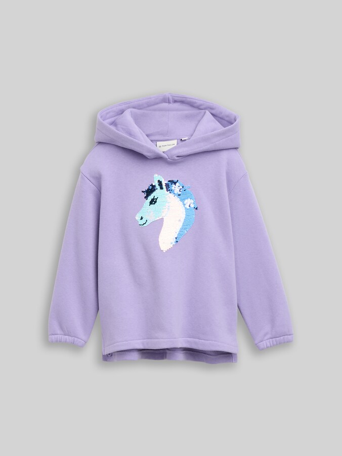 Hoodie Sweatshirt mit Wendepailletten von Mini Girls, sweet purple