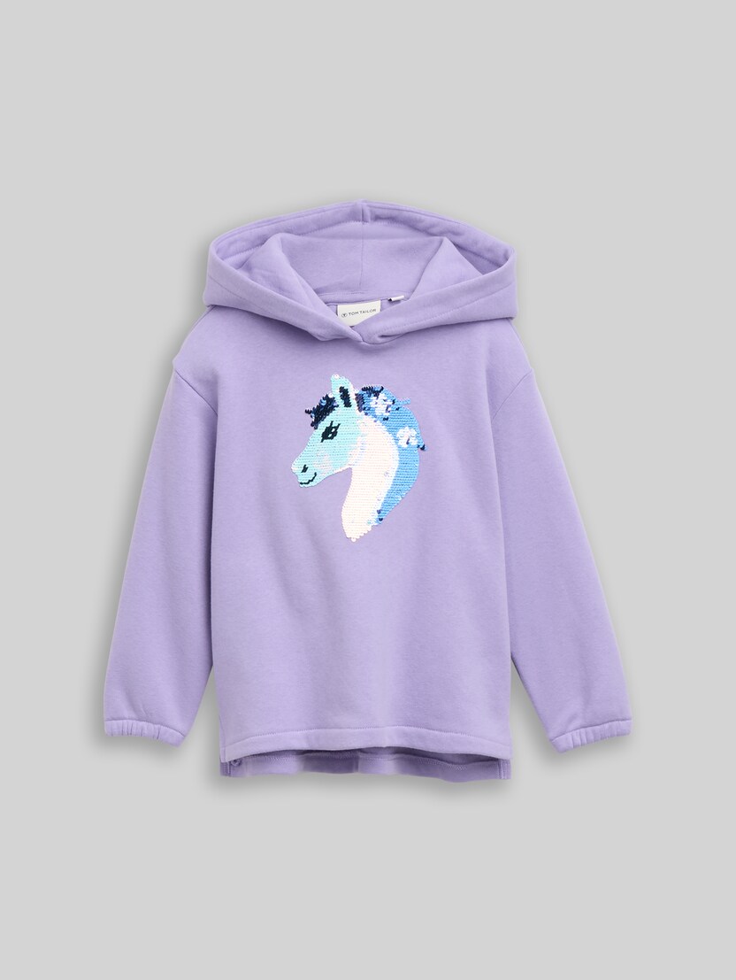 Hoodie Sweatshirt mit Wendepailletten von Mini Girls, sweet purple