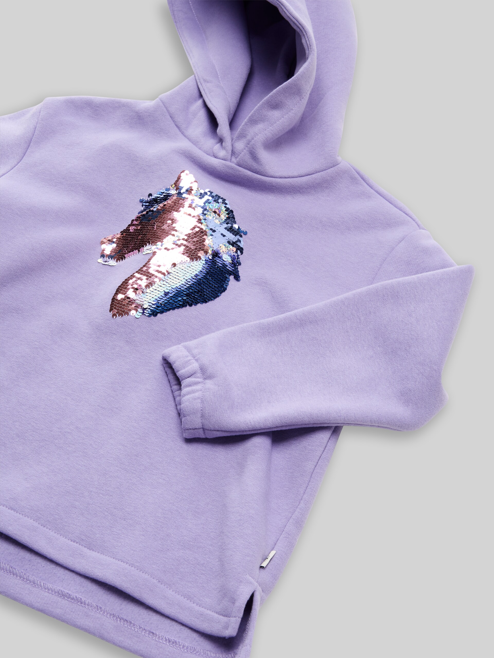 Hoodie met omkeerbare pailletten - sweet purple - Detailaanzicht model