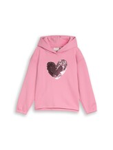 Geselecteerd, Hoodie met omkeerbare pailletten door Tom Tailor, rosa
