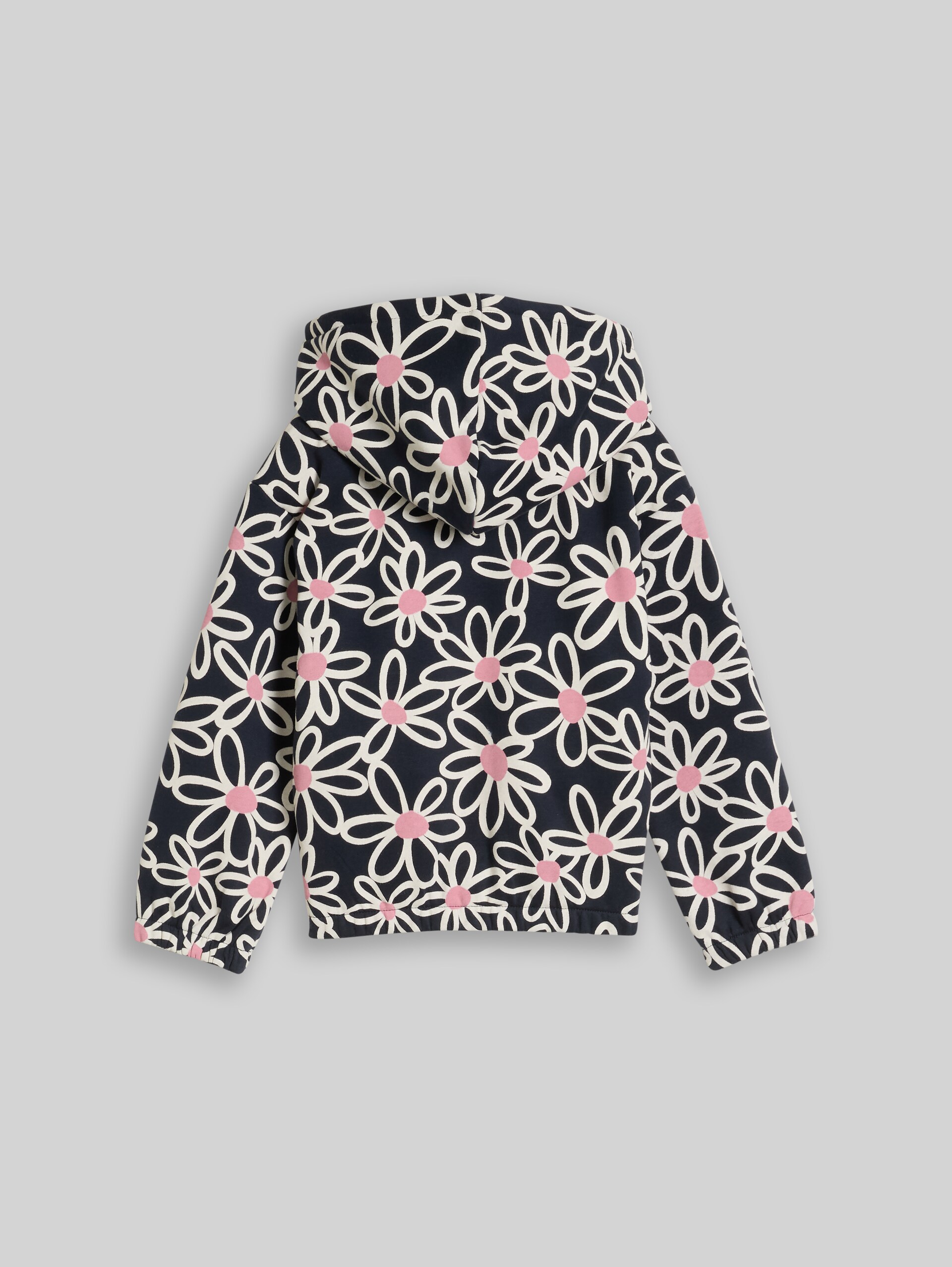 Cropped hoodie met patroon - dark blue big daisy print