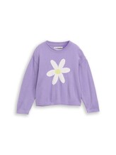 Ausgewählt, Strickpullover mit Blumen-Motiv von Tom Tailor, lila