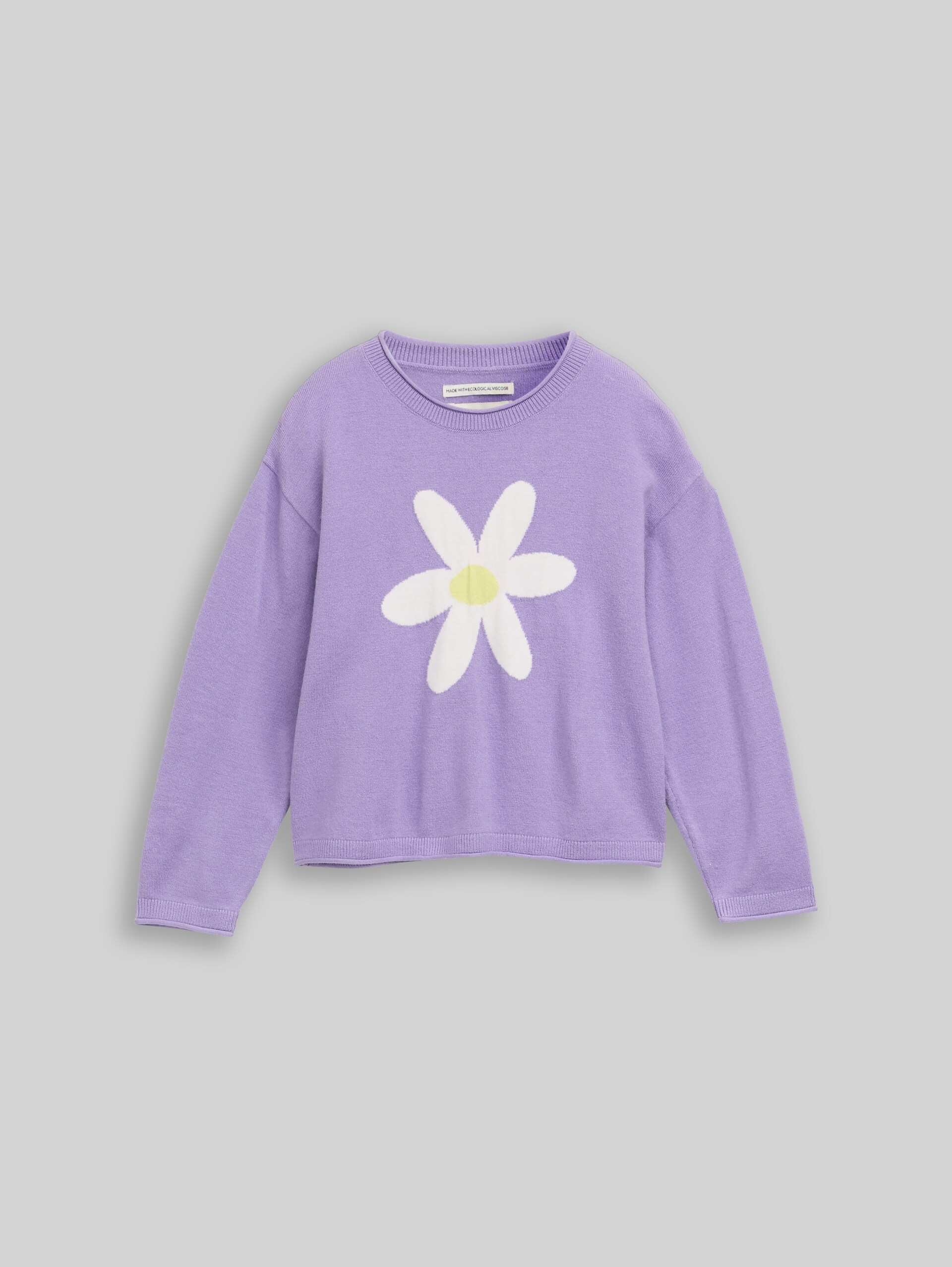 Strickpullover mit Blumen-Motiv - sweet purple