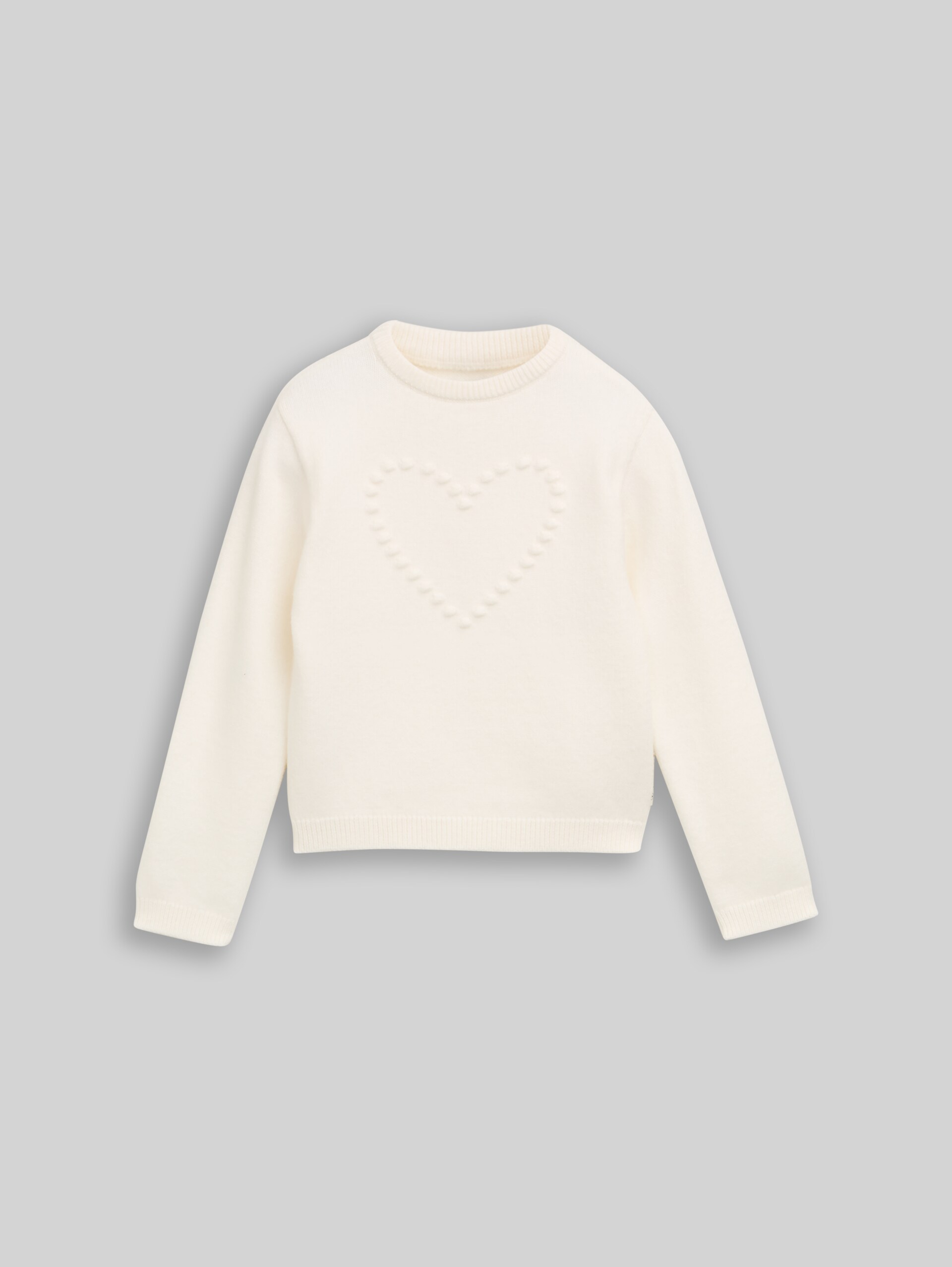 Strickpullover mit Herz-Motiv - Gardenia White