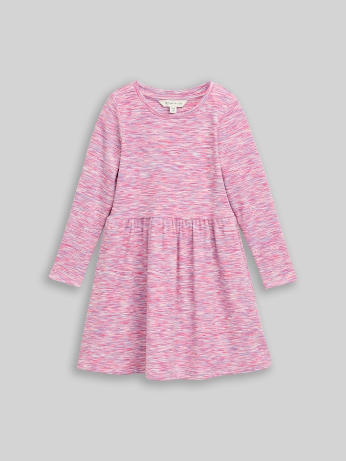 Minijurk met geribbelde structuur door Mini Girls, pink space dye texture