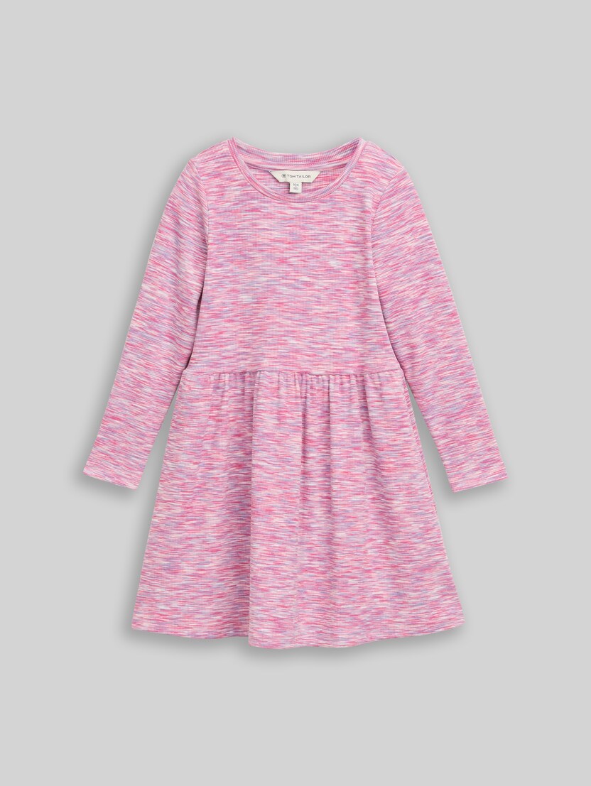 Mini-Kleid mit Rippstruktur von Mini Girls, pink space dye texture