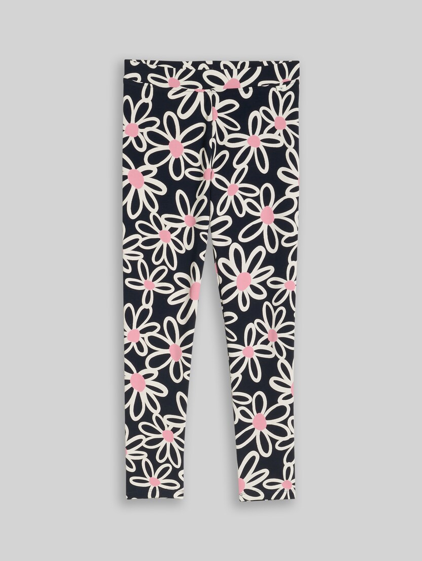 Leggings mit Allover-Print von Mini Girls, dark blue big daisy print